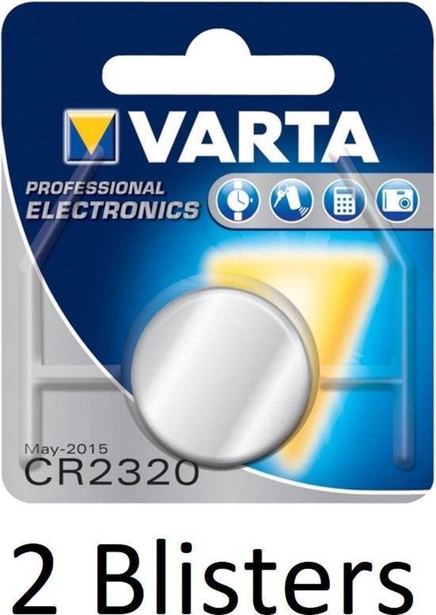 2 stuks (2 blisters a 1 st) Varta CR2320 knoopcelbatterij