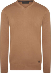 Pullover Cognac  V-hals Dom Tower