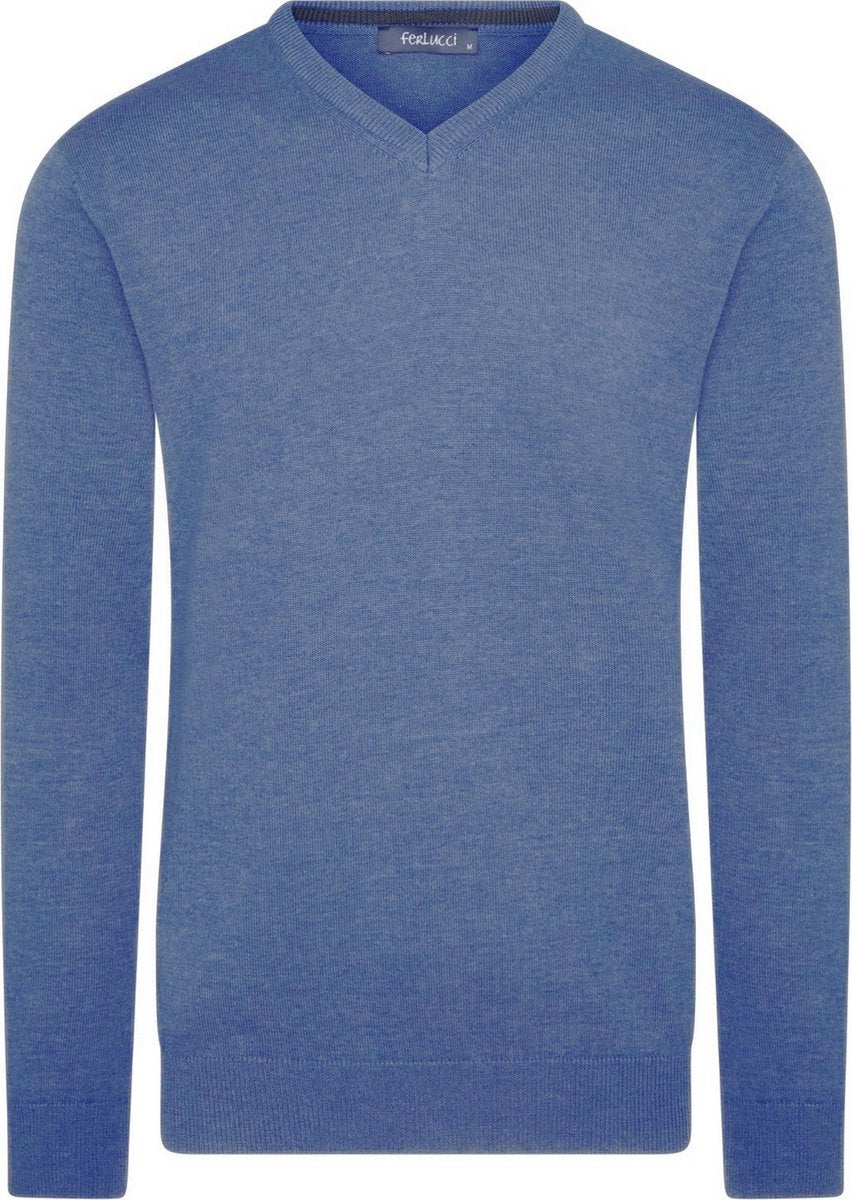 Ferlucci – Exclusieve Heren Trui met V-Hals - Indigo