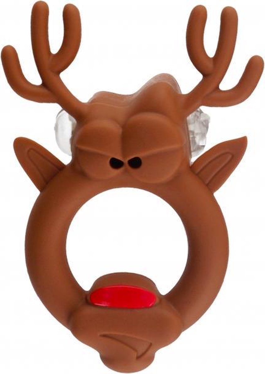 Siliconen Cockring  The Red Nosed Reindeer Vibrerend - Kerst editie