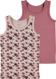 NAME IT NMFTANK TOP 2P DECO ROSE FLOWER Meisjes Onderhemd - Maat 104