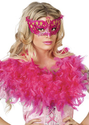 Venetiaans masker metaal pink/goud