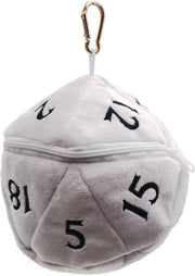 D20 Plush Dice Bag - White