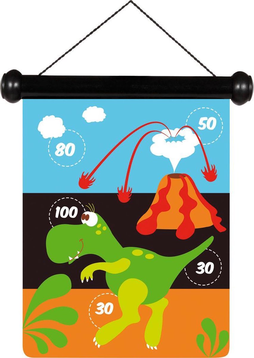 Scratch Spel Darts small Dinosaurus magnetisch - 24x30 cm - 2-zijdig bedrukt