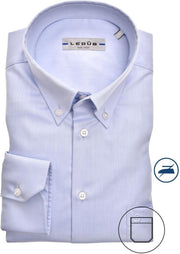 Ledub Modern Fit overhemd - lichtblauw twill - Strijkvriendelijk - Boordmaat: 48