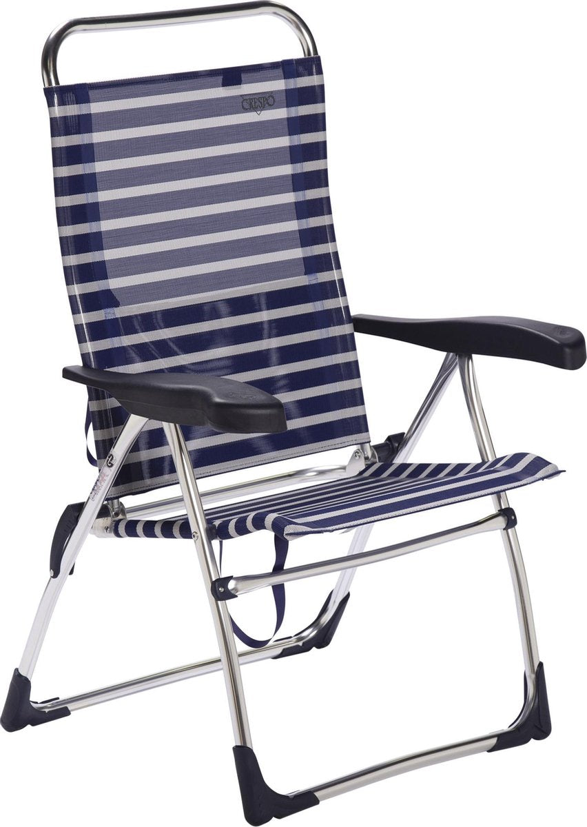 Crespo - Strandstoel - AL-206 - Nytextileen - Blauw gestreept (4)
