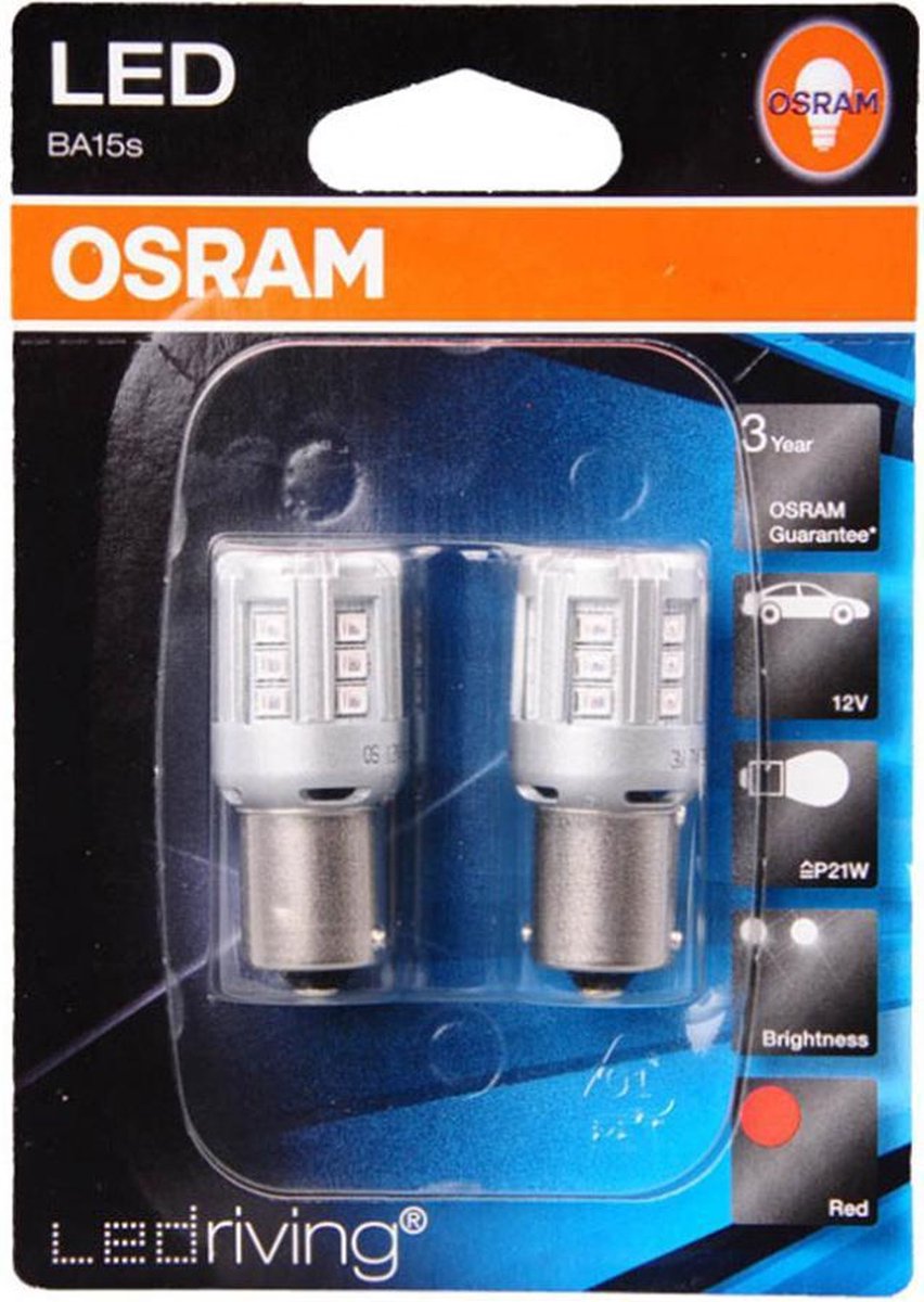 OSRAM LEDRiving BA15S 12V Red O-7456R
