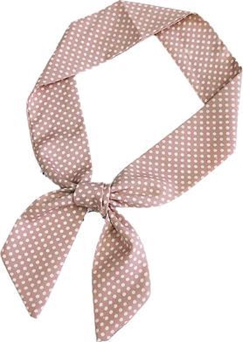 MINIIYOU - Dames haarsjaaltje stippen roze | haar lint - dames haar sjaal | dames haarband | haarsjaal meiden - tieners - dames | sjaaltje - lint