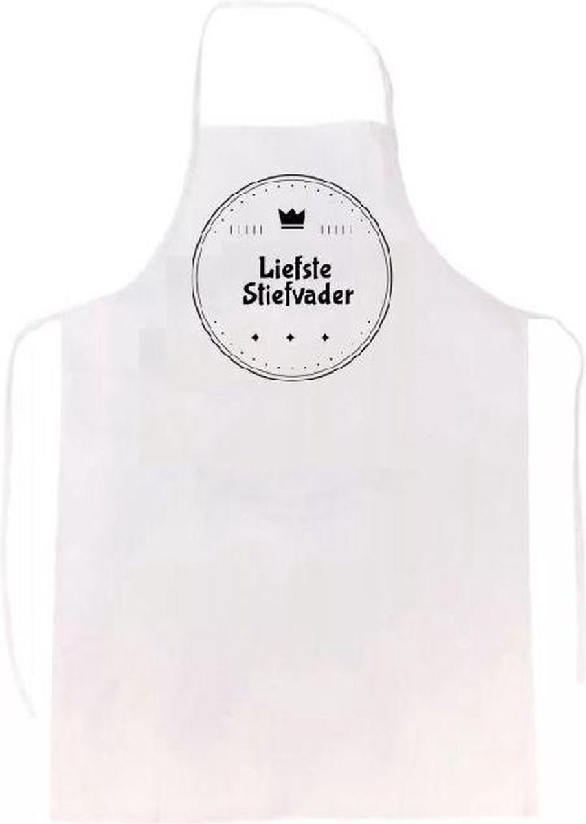 Liefste stiefvader keukenschort |verassing - feestdag - verjaardag - geschenk - gift - kado - cadeau - barbeque - barbecue - chefkok - keuken - schort - eten - bbq - vlees - familie