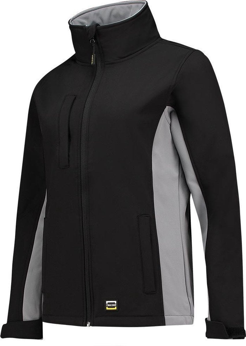 Tricorp Softshell Bicolor Dames  - 402008 - zwart / grijs -maat S