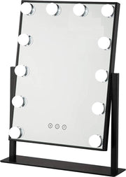 Bright Beauty Vanity make up spiegel met verlichting - zwart - dimbaar met drie lichtstanden