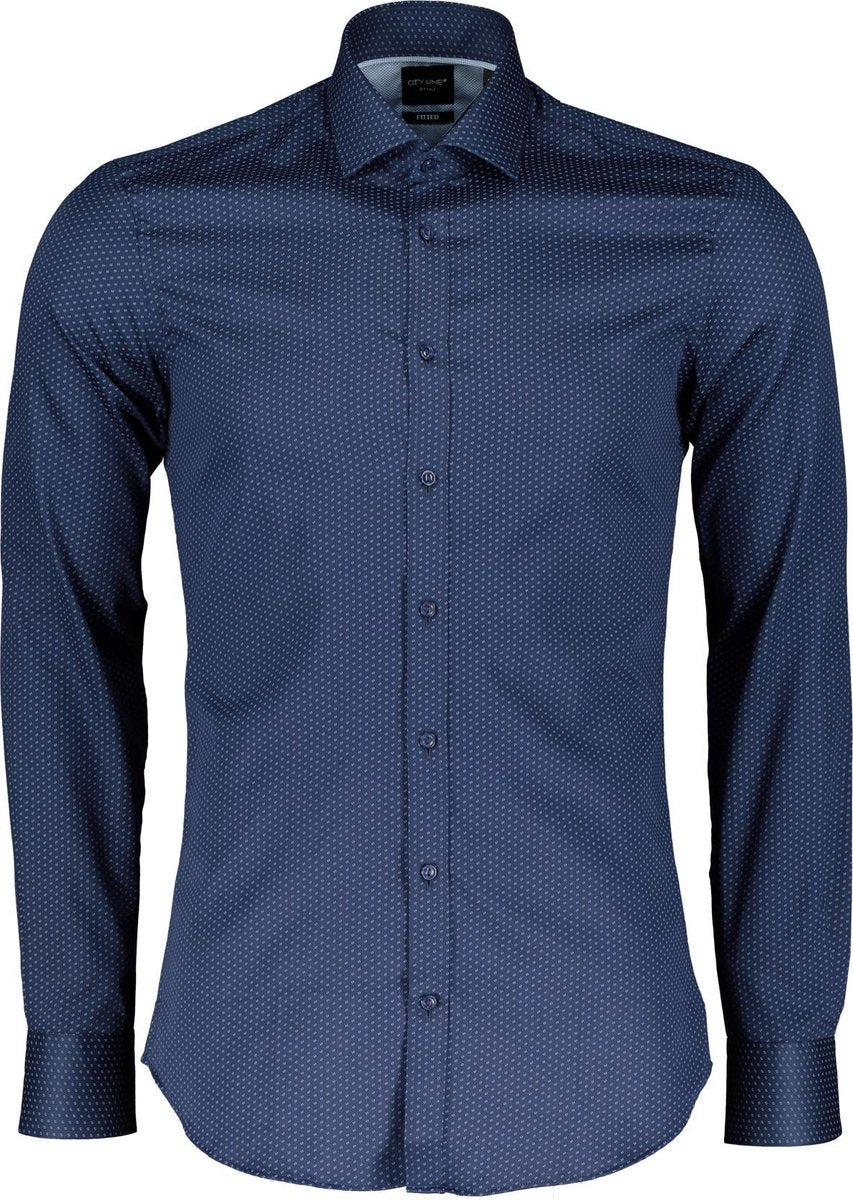 City Line By Nils Overhemd - Body Fit - Blauw - 42