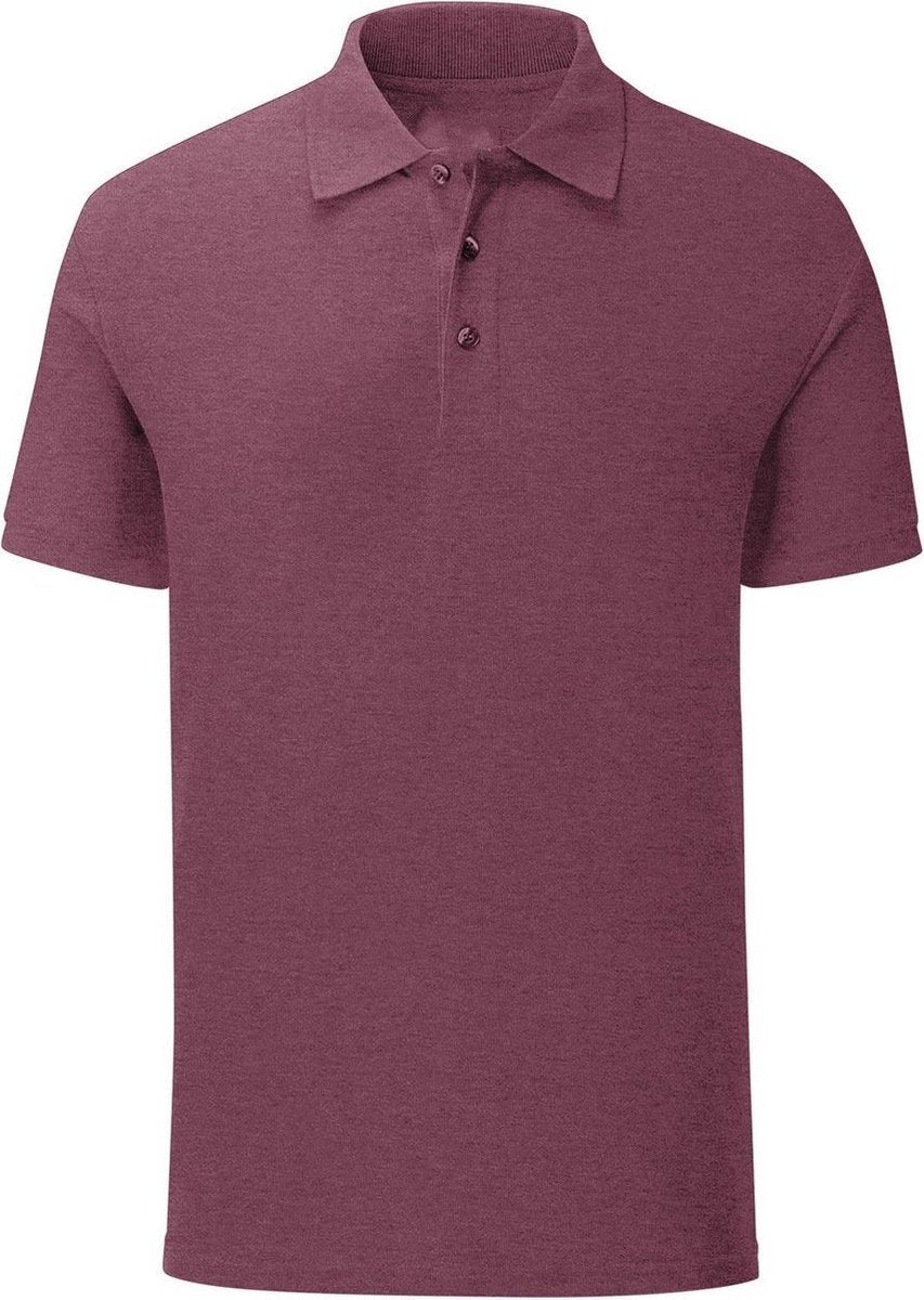 Senvi - Fit Polo - Getailleerd - Maat L - Kleur Bordeaux Melee - (Zacht aanvoelend)