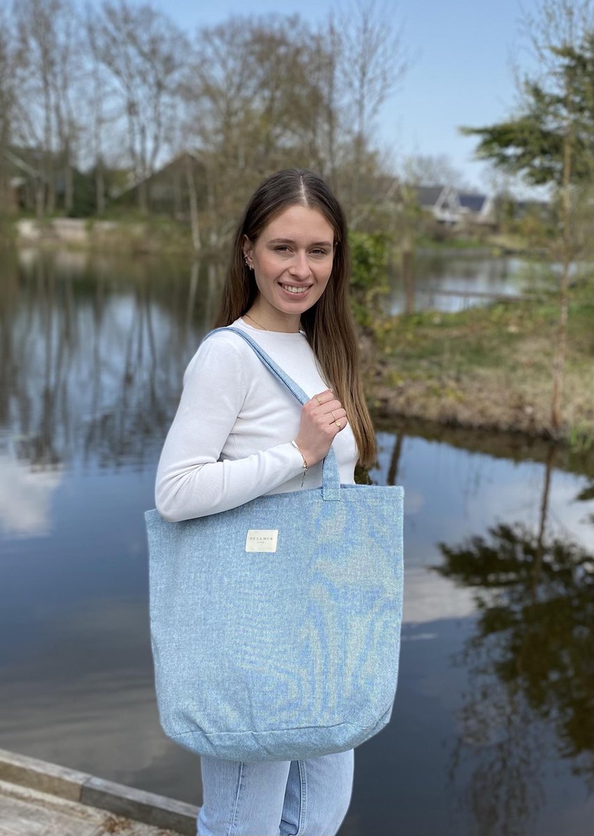 De La Mur Line – schoudertas – shopper – strandtas – boodschappentas - Rus 2 licht blauw