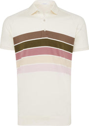 Maurits | Polo katoen beige gestreept