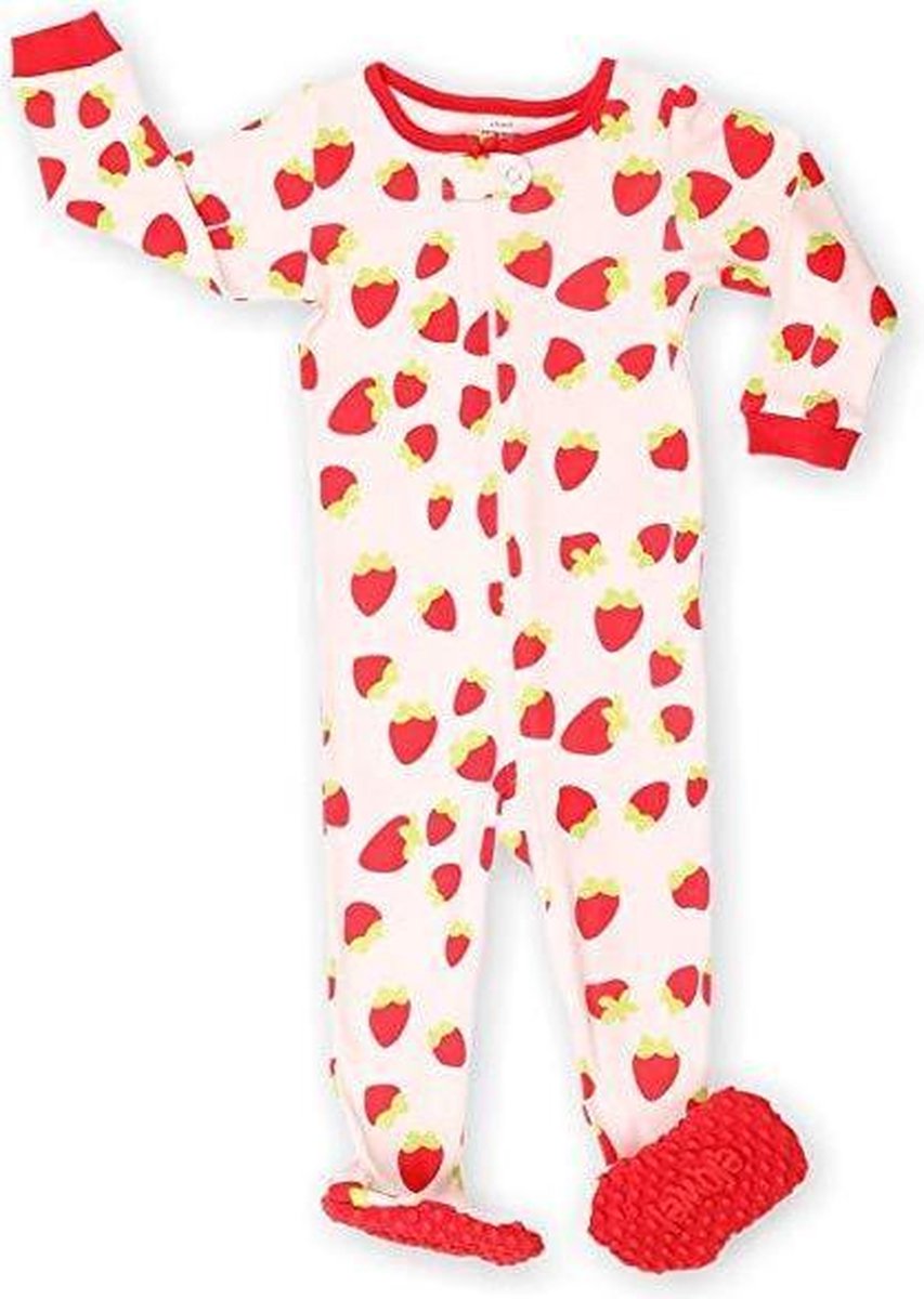 Meisjes Pijama Katoen Met Aardbei Ontwerp (Maat 6-12 Maanden)