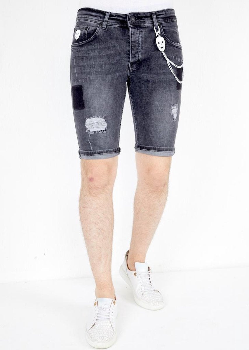 Local Fanatic Korte Broek Heren Spijker - 1050 - Zwart - Maten: 30