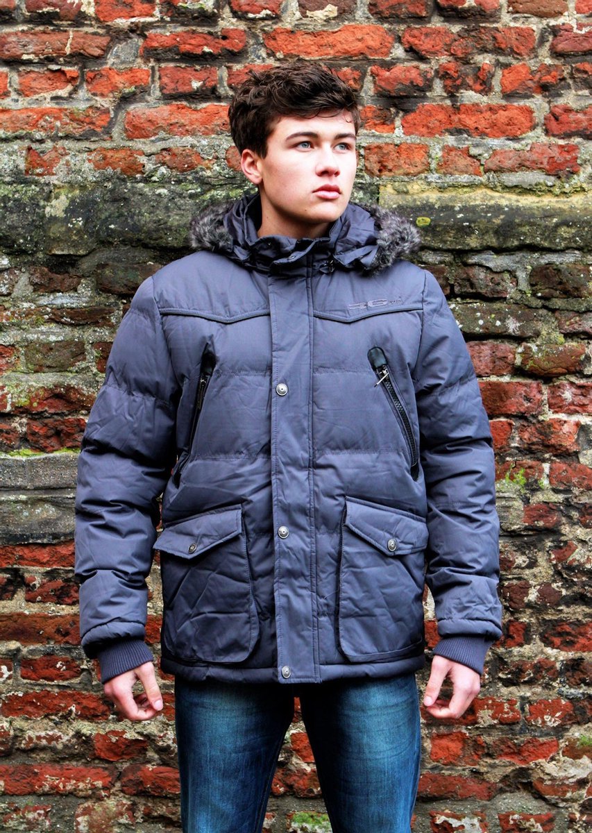 Parka Winterjas Donkergrijs Maat L