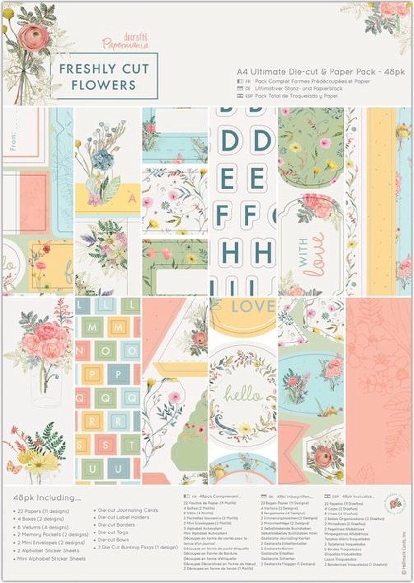 A4 Ultimate Mal-Snij & Papierpak  (48-pak) - Freshly Cut Flowers