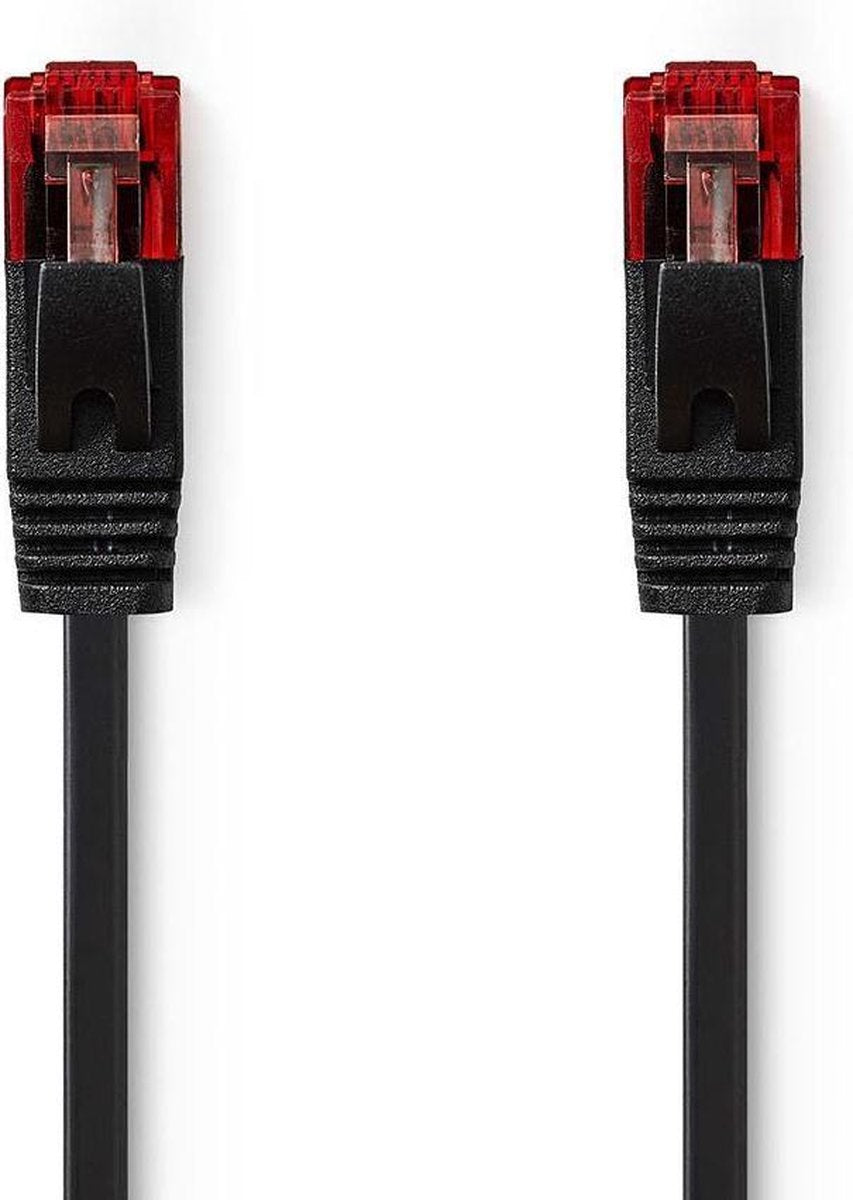 Cat 6 UTP Network Flat Cable | RJ45 Male - RJ45 Male | 10 m | Black