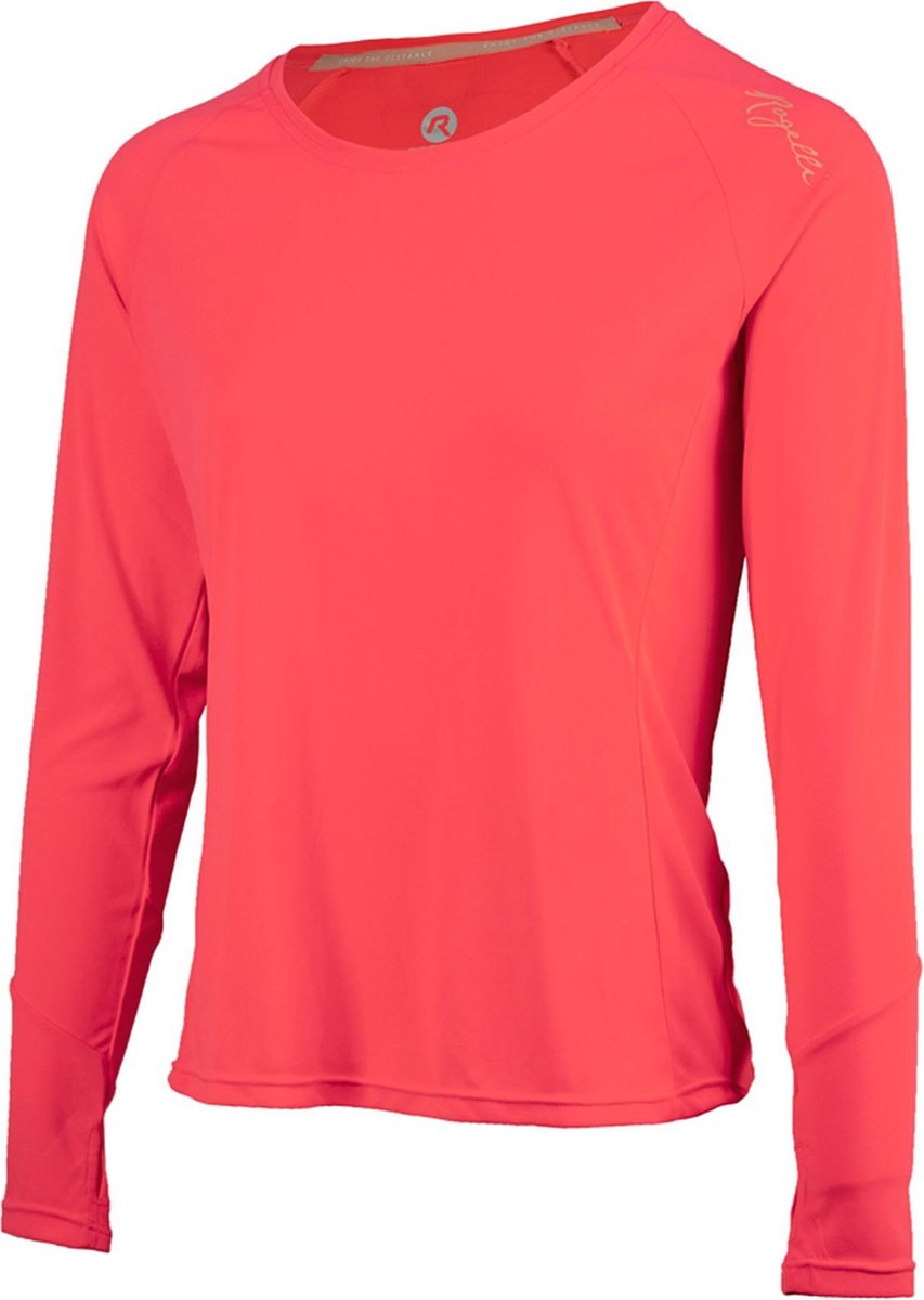 Rogelli Basic Running Longsleeve Dames Sportshirt - Maat XL  - Vrouwen - rood/roze