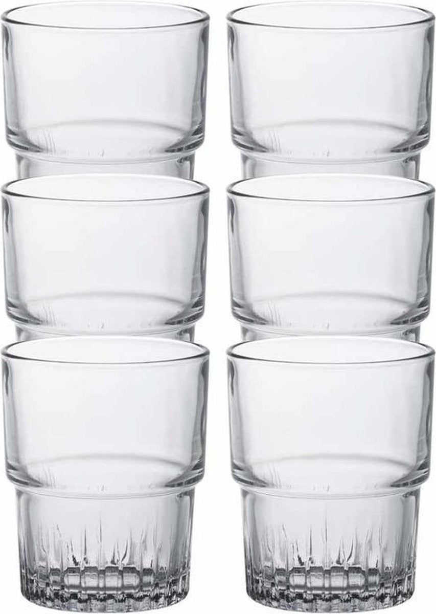 12x koffie/espresso glazen Empilable transparant 160 ml - Whiskey glazen  van glas 160 ml