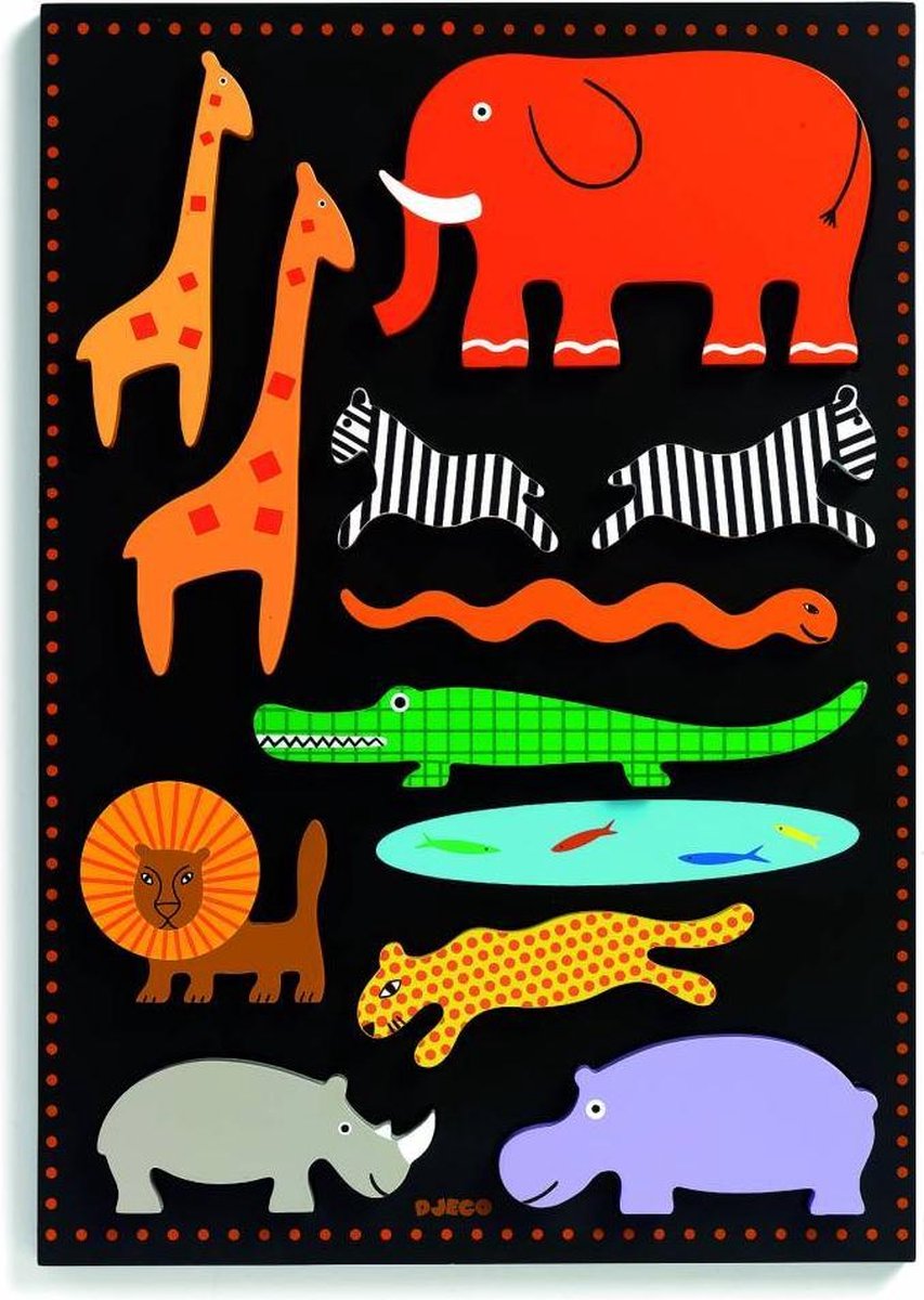 Djeco Gigantische wilde dieren puzzel - 11 stukjes