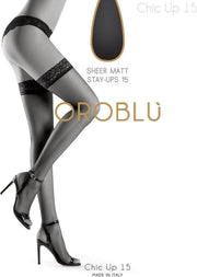 Oroblu Bas Chic Up Kousen Denier 15 - Zwart - Maat One size