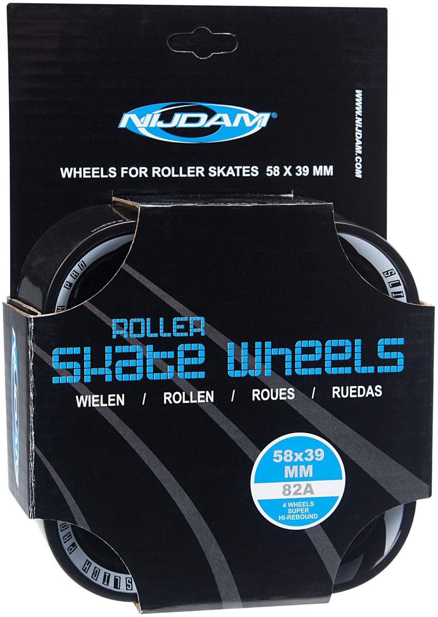 Nijdam Wielen voor Rolschaatsen - 58 x 39 mm - Zwart