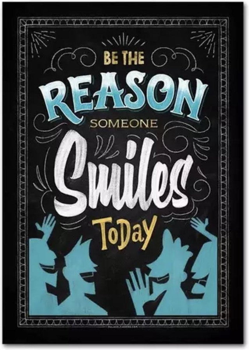 Diamond Painting Volwassenen - Tekst - Be The Reason Someone Smiles Today - Volledige Bedekking - Ronde Steentjes - 20 x 25 CM