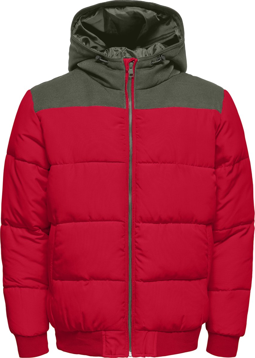 ONLY & SONS ONSBOSTON QUILTED BLOCK HOOD JACKET OTW Jas - Maat M
