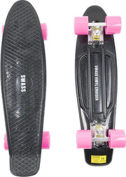 SWASS Vinyl Cruiser - Skateboard Retro - Zwart/Roze