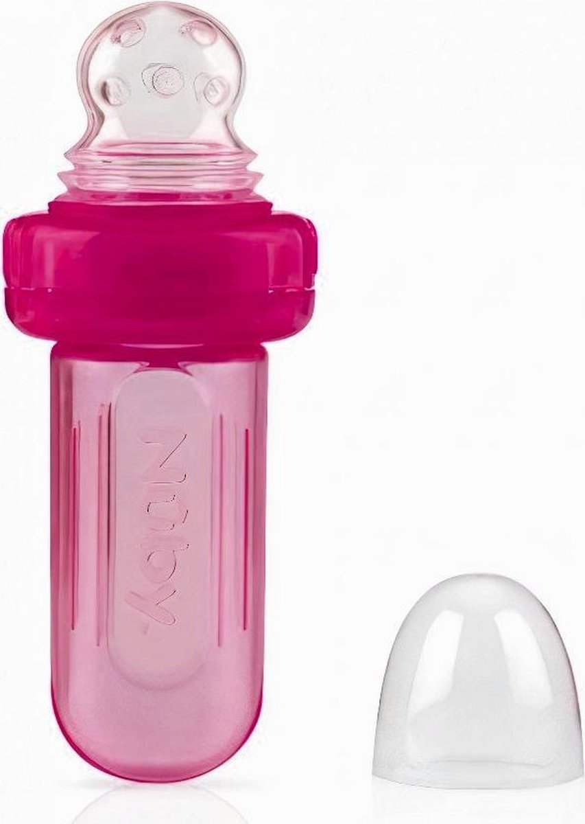 Nuby Voedselknijper Junior 40 Ml Siliconen Roze