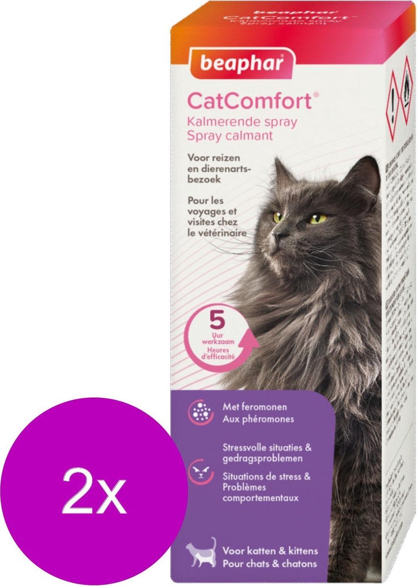 Beaphar Catcomfort Kalmerende Spray - Anti stressmiddel - 2 x 60 ml
