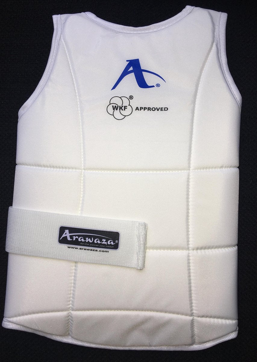 Karate-bodyprotector Arawaza WKF-approved | wit - Product Kleur: Wit / Product Maat: L