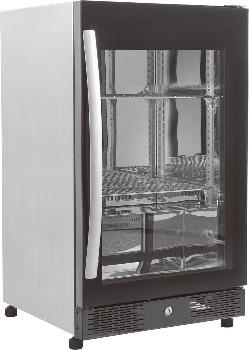 Professionele Barkoeler | Zwart | 1 glasdeur | Combisteel | 7455.1301 | Horeca