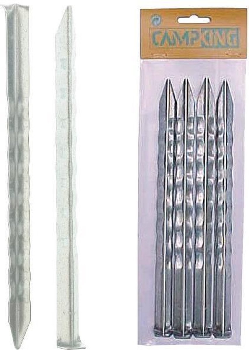 Campking Tentharing Gekarteld 24 cm - 10 Stuks