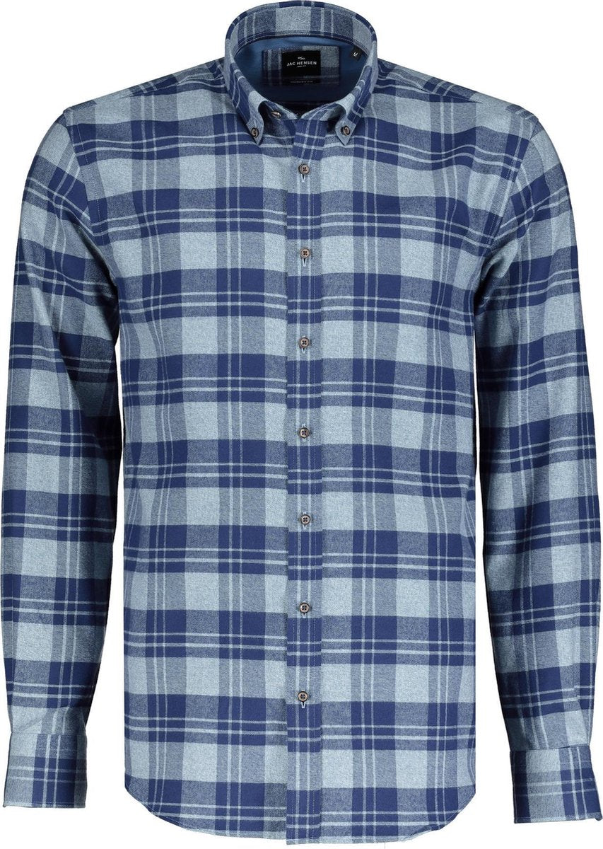 Jac Hensen Overhemd - Modern Fit - Blauw - 4XL Grote Maten