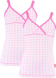 Claesen's hemdje meisje Pink Checks 2-pack 104-110