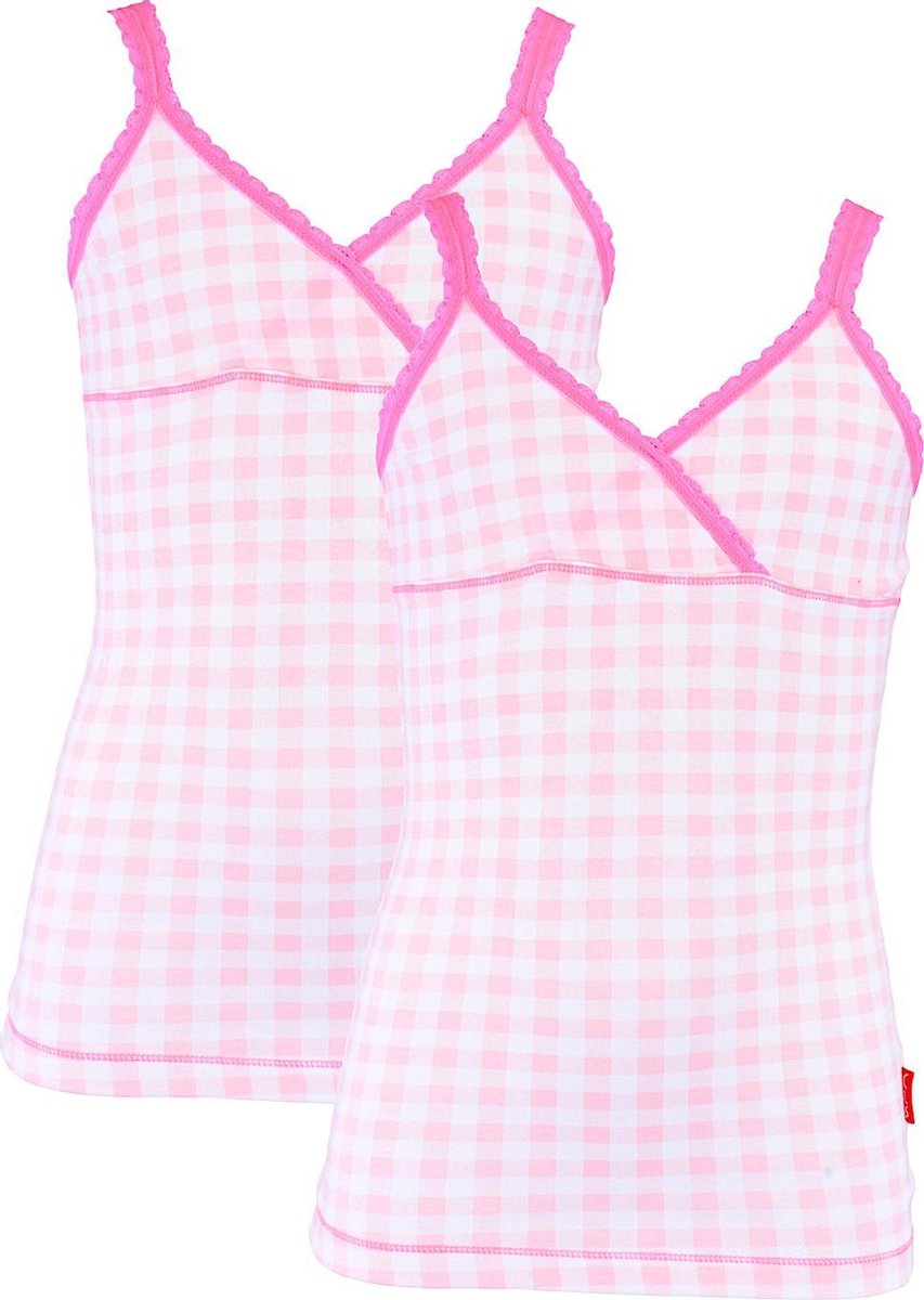 Claesen's hemdje meisje Pink Checks 2-pack 104-110