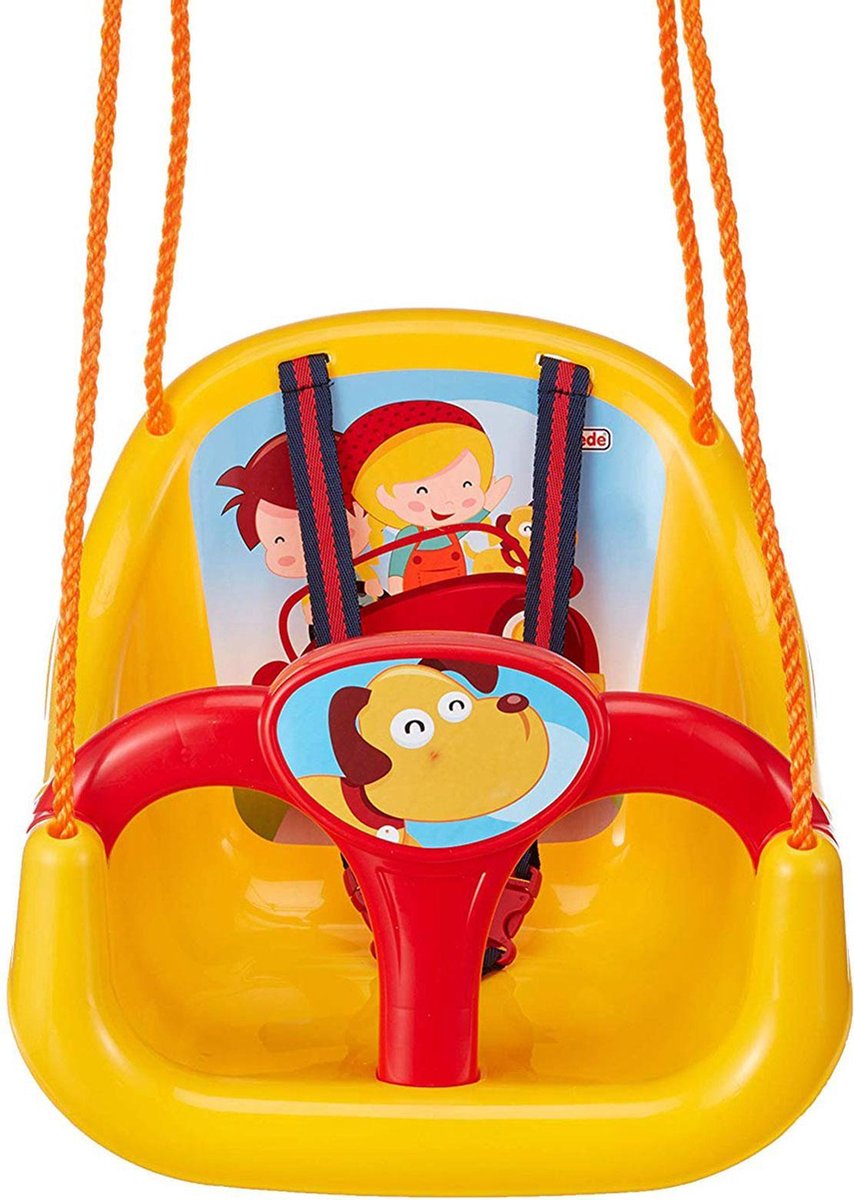 Dede-Baby Schommel-12+ maanden-Max.50 kg -Veilig-Geel-41x31x38cm