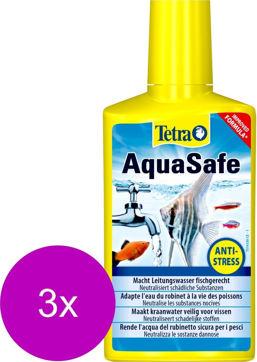 Tetra Aqua Aquasafe Waterverbetering - Waterverbeteraars - 3 x 250 ml