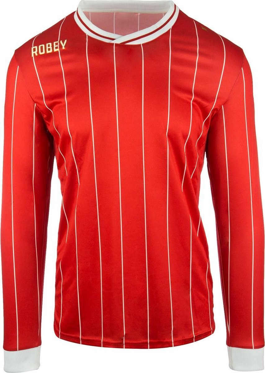 Robey Pinstripe LS voetbalshirt lange mouwen (maat S) - Red