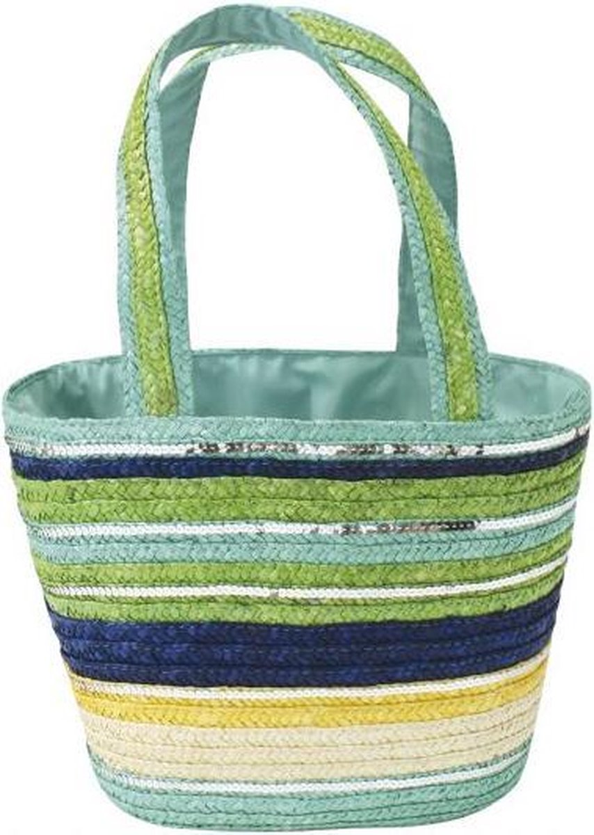 Croci tas stro mand turquoise / groen 35x20x26 cm