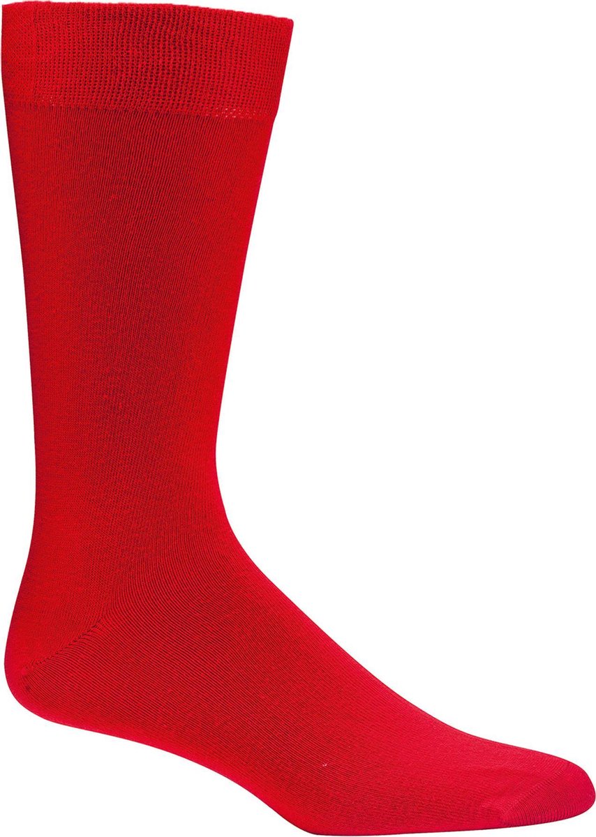 Socks4Fun – 2 paar rode sokken – drukvrije boord - maat 43/46