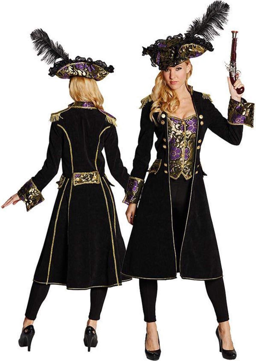 Dames piraten jas deluxe zwart