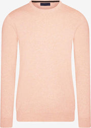 Roze melange pullover | ronde hals | Katoen | XL XL
