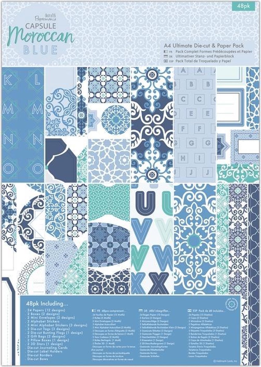 A4 Ultimate Mal-Snij & Papierpak (48-pak) - Capsule - Moroccan Blue
