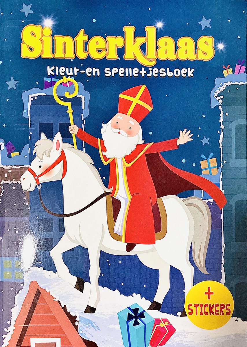 Sinterklaas kleur-en spelle+jesboek +stickers