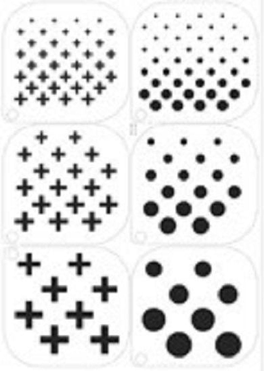 schminksjablonen - kruizen / stippen - 6 assorti